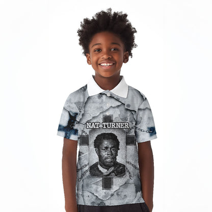 Nat Turner Kid Polo Shirt Black History Rebellion - Vintage Newspaper