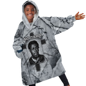 Nat Turner Kid Wearable Blanket Hoodie Black History Rebellion - Vintage Newspaper