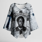 Nat Turner Kimono Sleeve Blouse Black History Rebellion - Vintage Newspaper