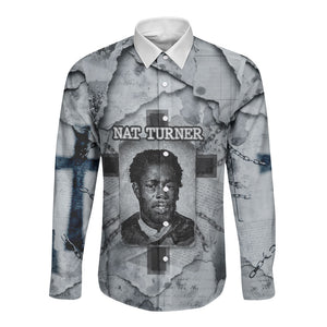 Nat Turner Long Sleeve Button Shirt Black History Rebellion - Vintage Newspaper