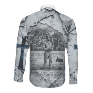 Nat Turner Long Sleeve Button Shirt Black History Rebellion - Vintage Newspaper