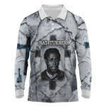 Nat Turner Long Sleeve Polo Shirt Black History Rebellion - Vintage Newspaper