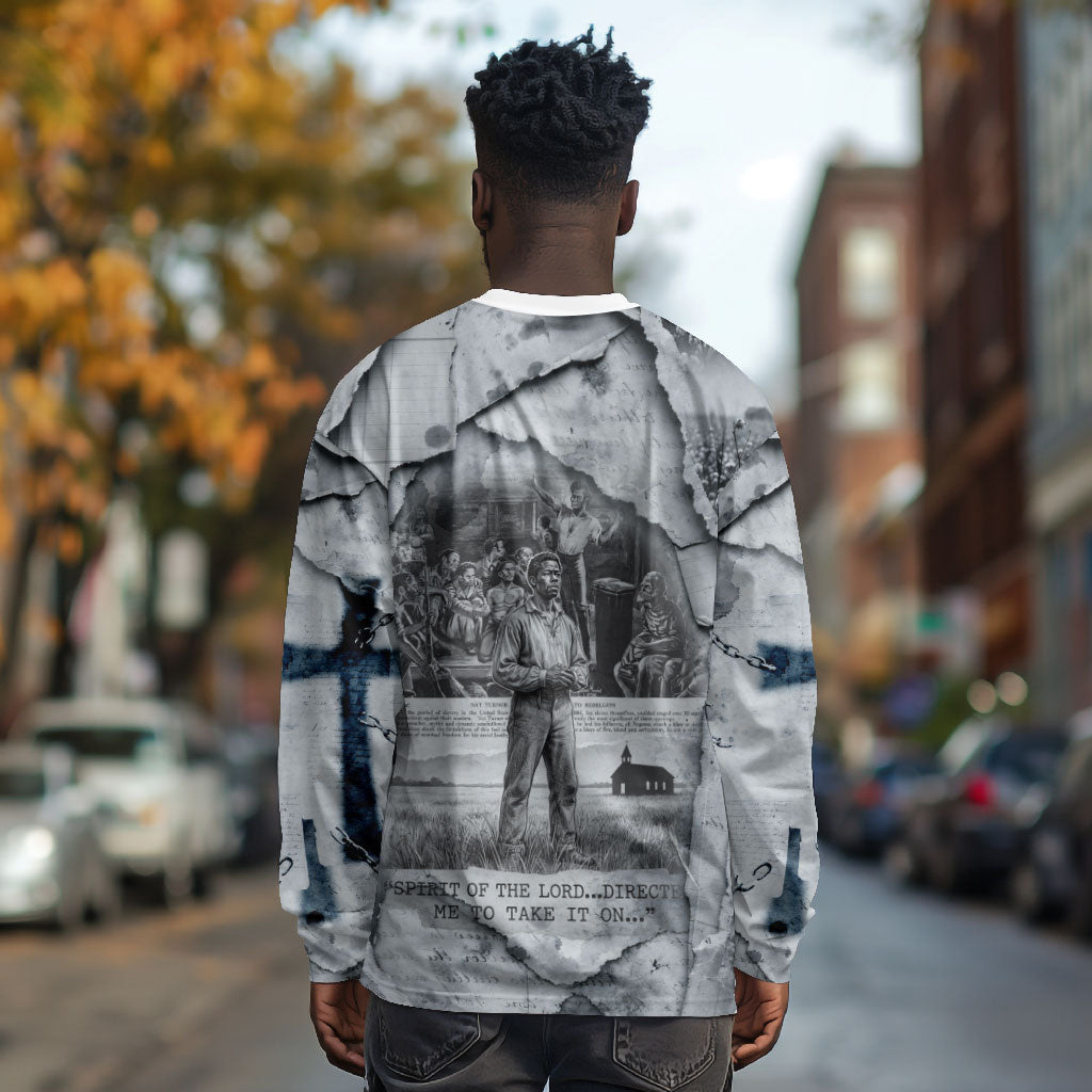 Nat Turner Long Sleeve Shirt Black History Rebellion - Vintage Newspaper