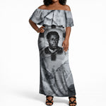 Nat Turner Off Shoulder Maxi Dress Black History Rebellion - Vintage Newspaper