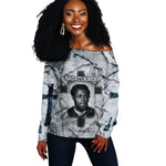 Nat Turner Off Shoulder Sweater Black History Rebellion - Vintage Newspaper