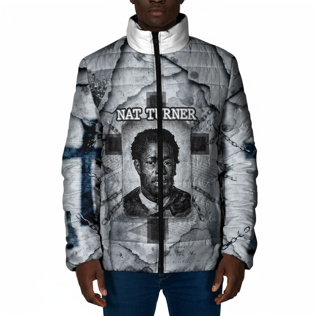 Nat Turner Padded Jacket Black History Rebellion - Vintage Newspaper