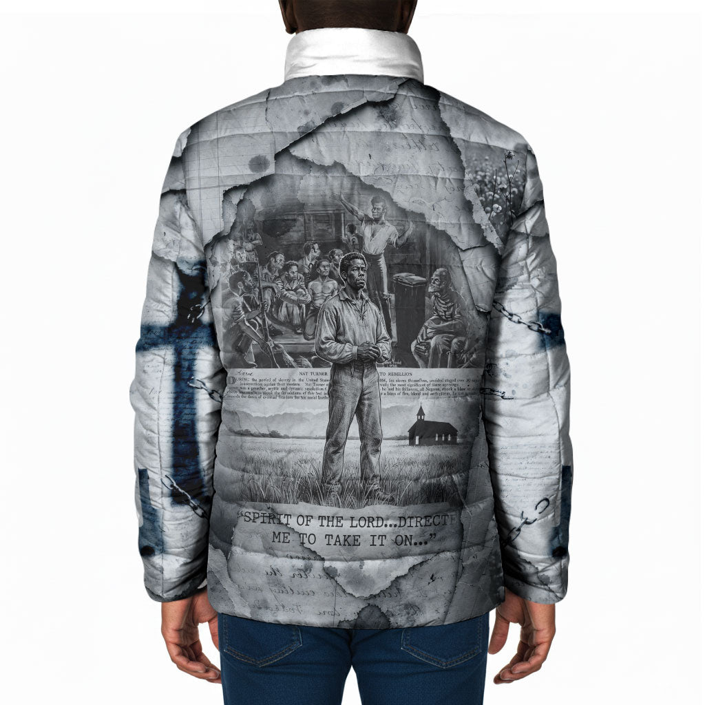Nat Turner Padded Jacket Black History Rebellion - Vintage Newspaper