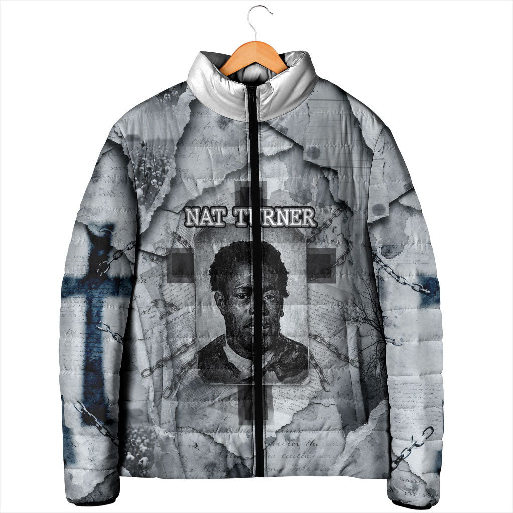 Nat Turner Padded Jacket Black History Rebellion - Vintage Newspaper