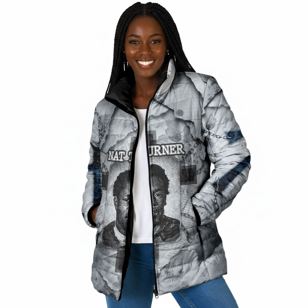 Nat Turner Padded Jacket Black History Rebellion - Vintage Newspaper