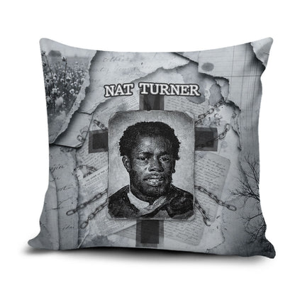 Nat Turner Pillow Cover Black History Rebellion - Vintage Newspaper