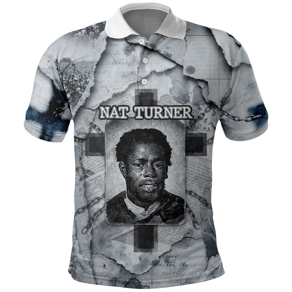 Nat Turner Polo Shirt Black History Rebellion - Vintage Newspaper
