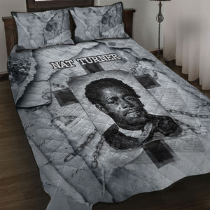 Nat Turner Quilt Bed Set Black History Rebellion - Vintage Newspaper