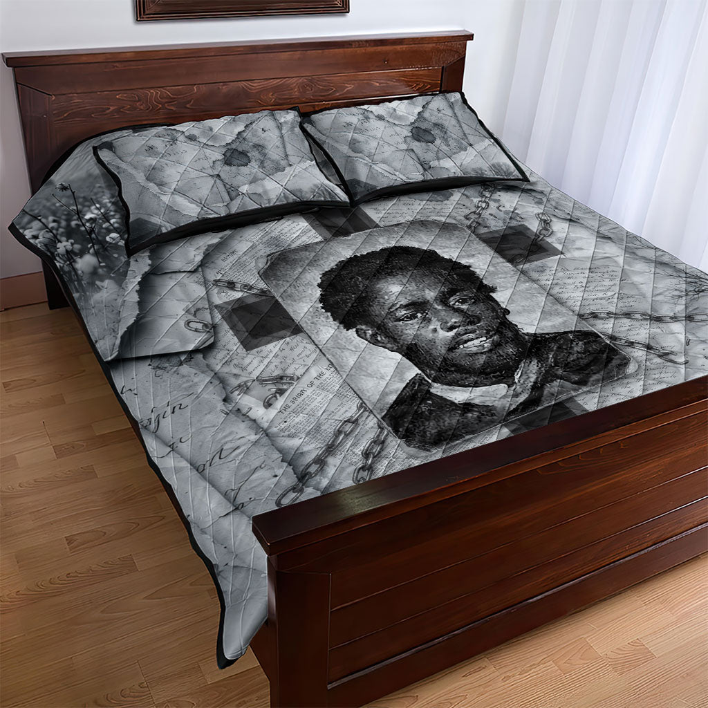 Nat Turner Quilt Bed Set Black History Rebellion - Vintage Newspaper