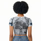 Nat Turner Raglan Cropped T shirt Black History Rebellion - Vintage Newspaper