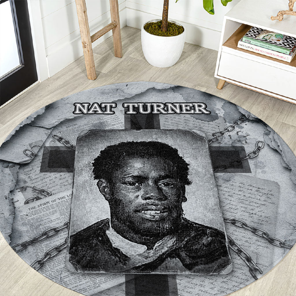 Nat Turner Round Carpet Black History Rebellion - Vintage Newspaper