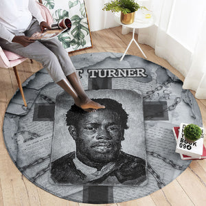 Nat Turner Round Carpet Black History Rebellion - Vintage Newspaper