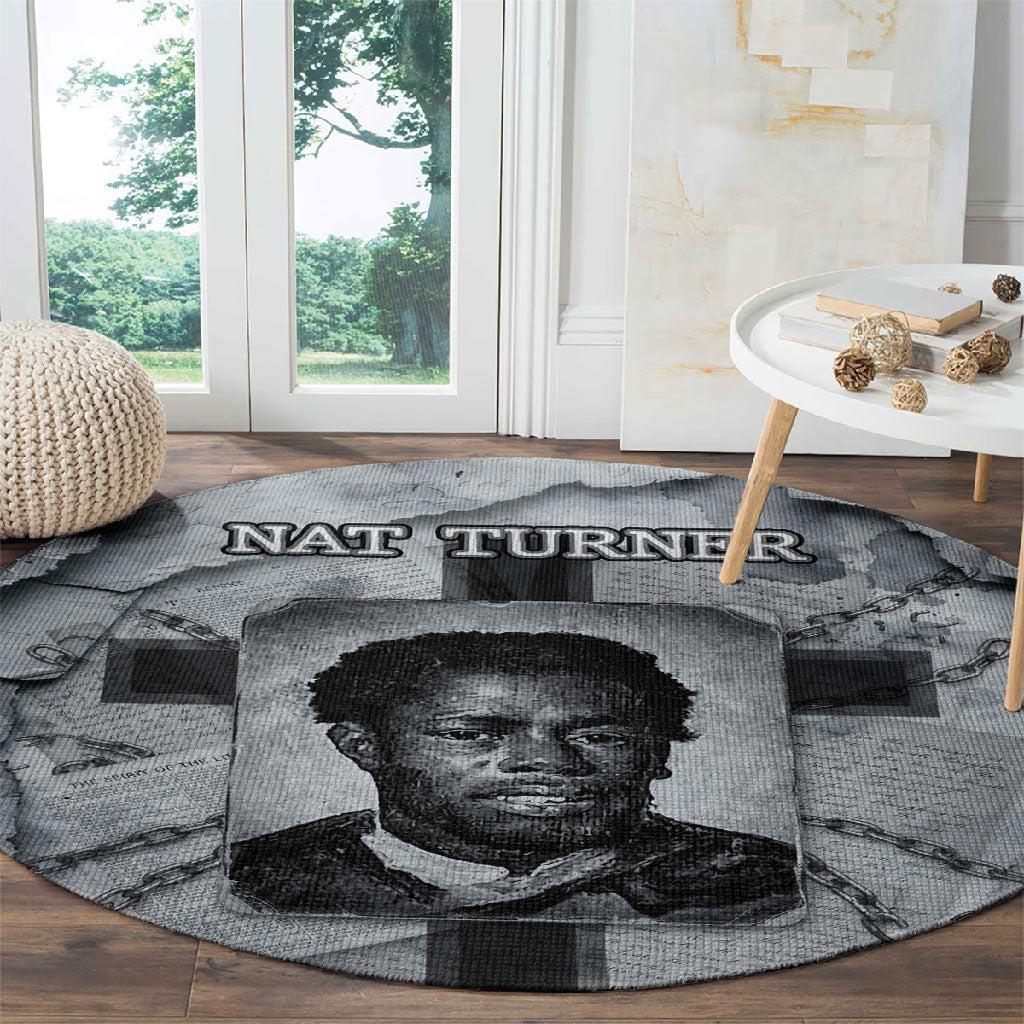 Nat Turner Round Carpet Black History Rebellion - Vintage Newspaper