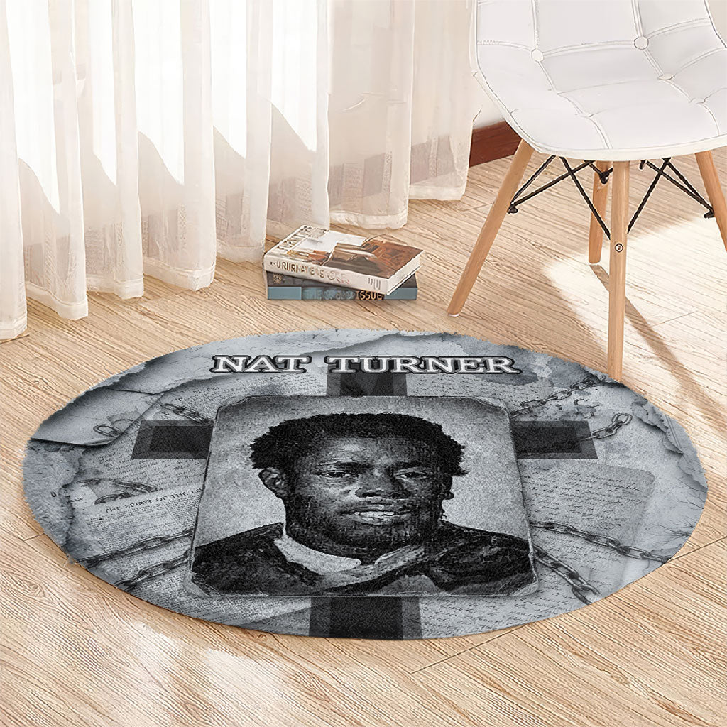 Nat Turner Round Carpet Black History Rebellion - Vintage Newspaper