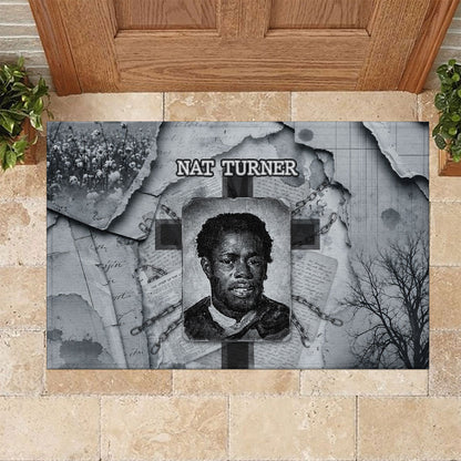 Nat Turner Rubber Doormat Black History Rebellion - Vintage Newspaper