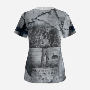 Nat Turner Scrub Top Black History Rebellion - Vintage Newspaper