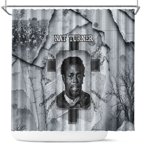 Nat Turner Shower Curtain Black History Rebellion - Vintage Newspaper