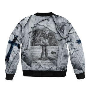 Nat Turner Sleeve Zip Bomber Jacket Black History Rebellion - Vintage Newspaper