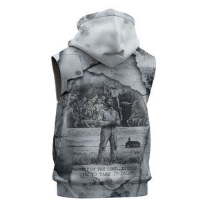 Nat Turner Sleeveless Hoodie Black History Rebellion - Vintage Newspaper