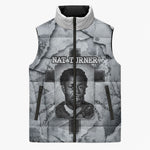 Nat Turner Sleeveless Puffer Jacket Black History Rebellion - Vintage Newspaper