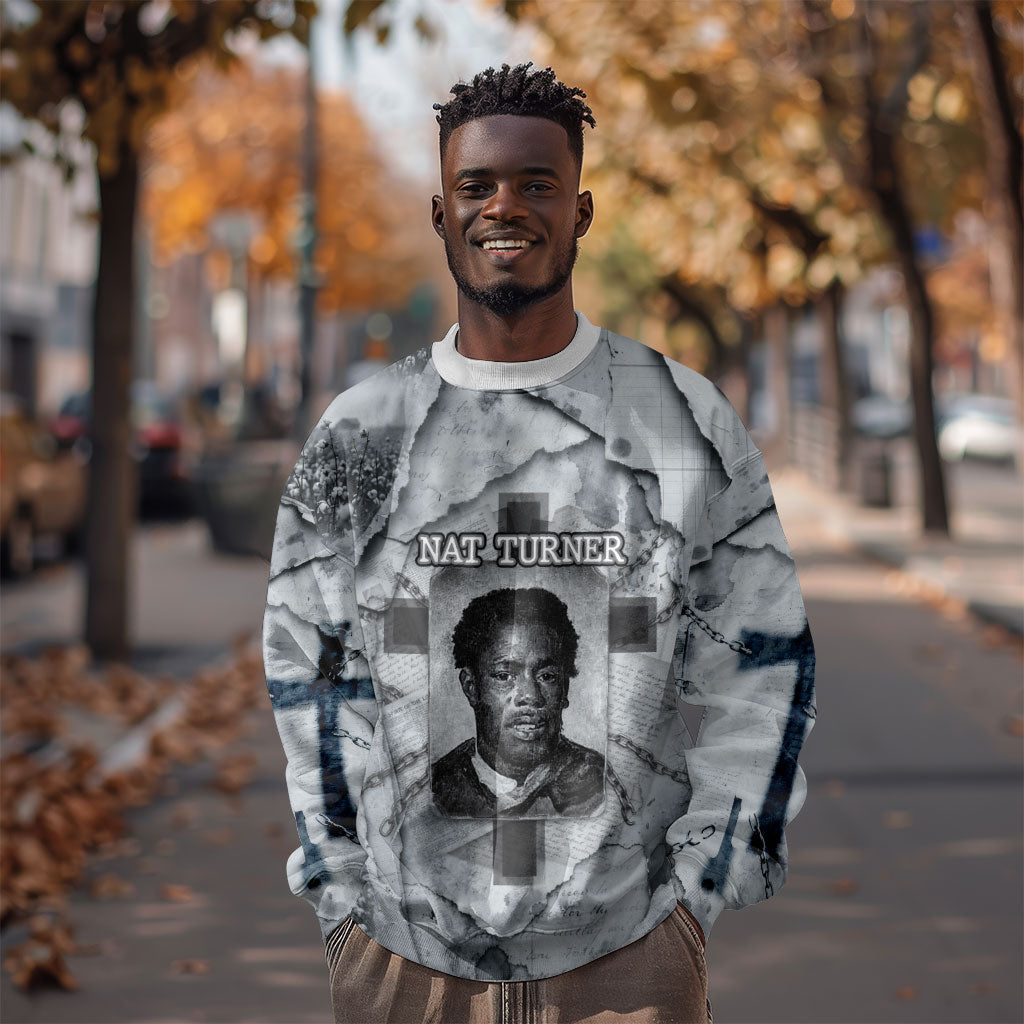 Nat Turner Sweatshirt Black History Rebellion - Vintage Newspaper