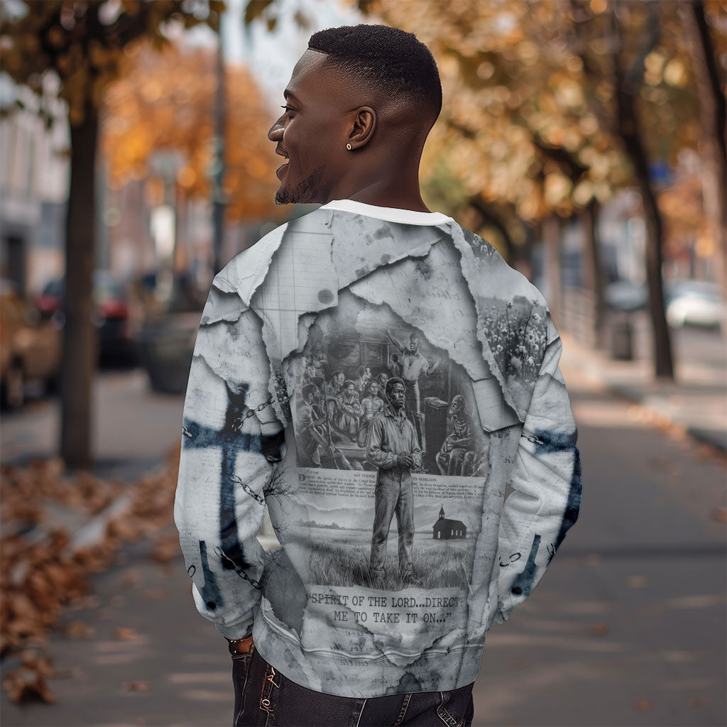 Nat Turner Sweatshirt Black History Rebellion - Vintage Newspaper