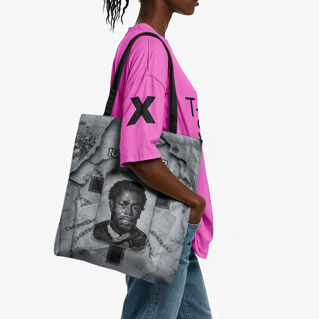 Nat Turner Tote Bag Black History Rebellion - Vintage Newspaper