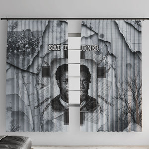 Nat Turner Window Curtain Black History Rebellion - Vintage Newspaper