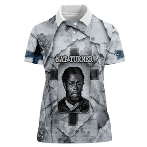 Nat Turner Women Polo Shirt Black History Rebellion - Vintage Newspaper