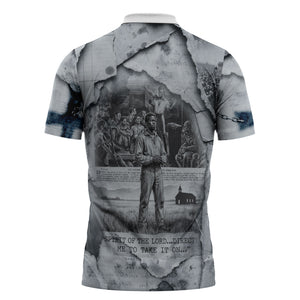 Nat Turner Zipper Polo Shirt Black History Rebellion - Vintage Newspaper