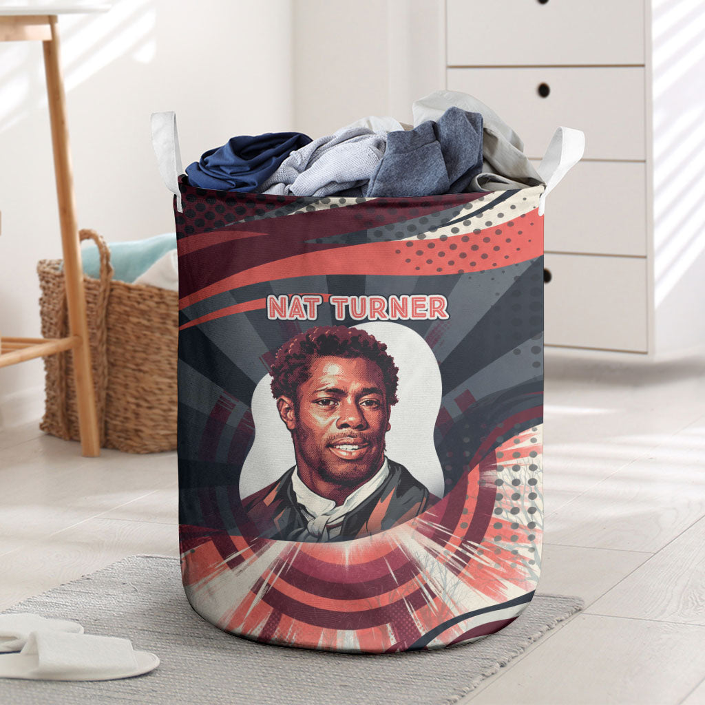 Nat Turner Black History Laundry Basket Retro Pop Art Swirl Sunburst Portrait Freedom