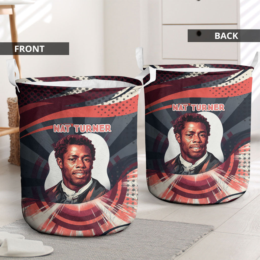 Nat Turner Black History Laundry Basket Retro Pop Art Swirl Sunburst Portrait Freedom