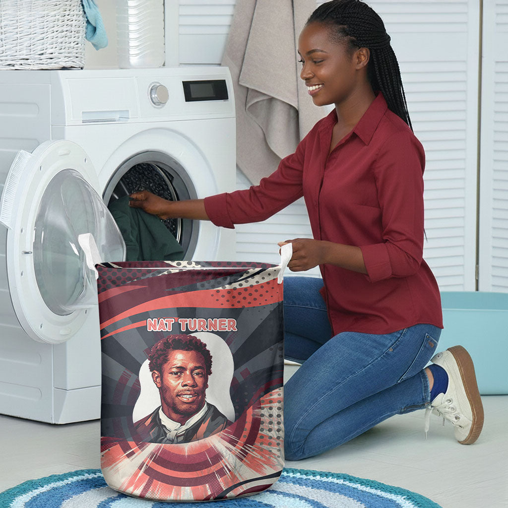 Nat Turner Black History Laundry Basket Retro Pop Art Swirl Sunburst Portrait Freedom