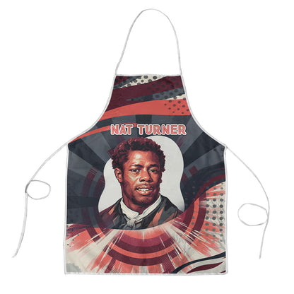 Nat Turner Black History Apron Retro Pop Art Swirl Sunburst Portrait Freedom