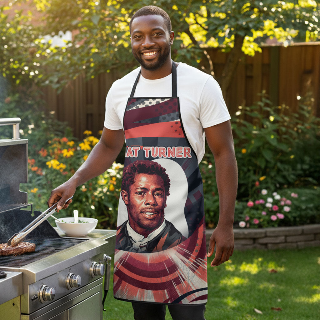 Nat Turner Black History Apron Retro Pop Art Swirl Sunburst Portrait Freedom