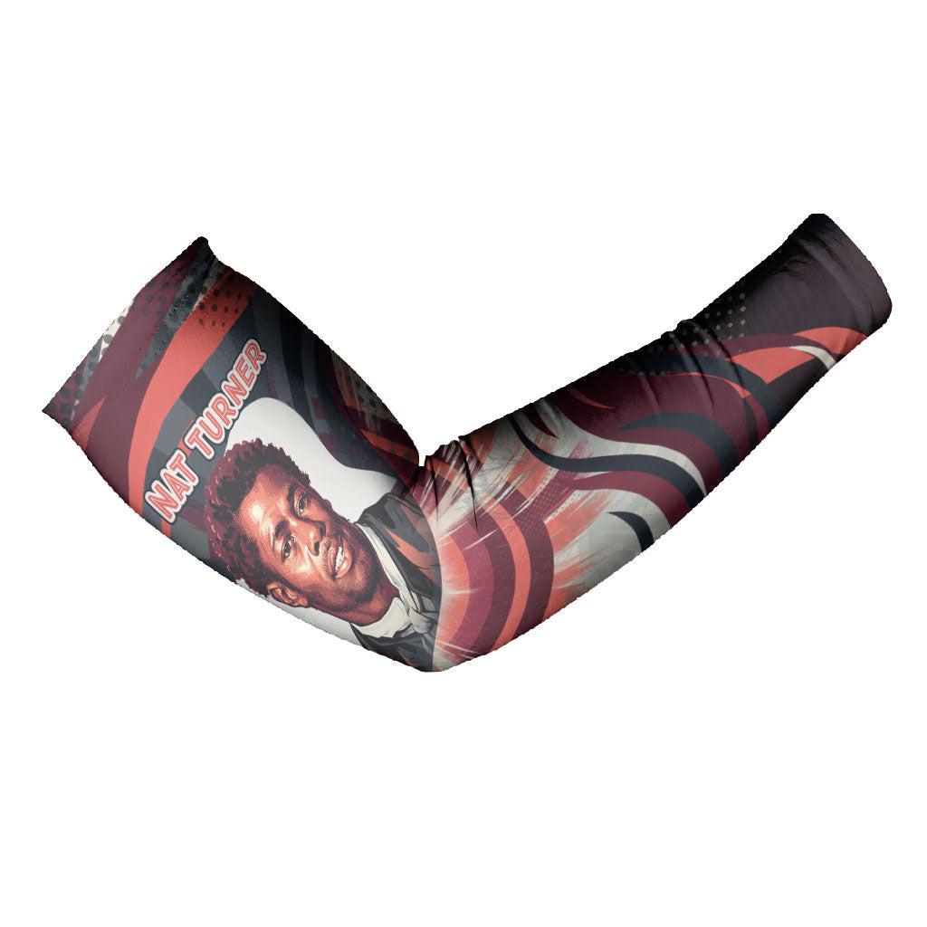 Nat Turner Black History Arm Sleeves Retro Pop Art Swirl Sunburst Portrait Freedom