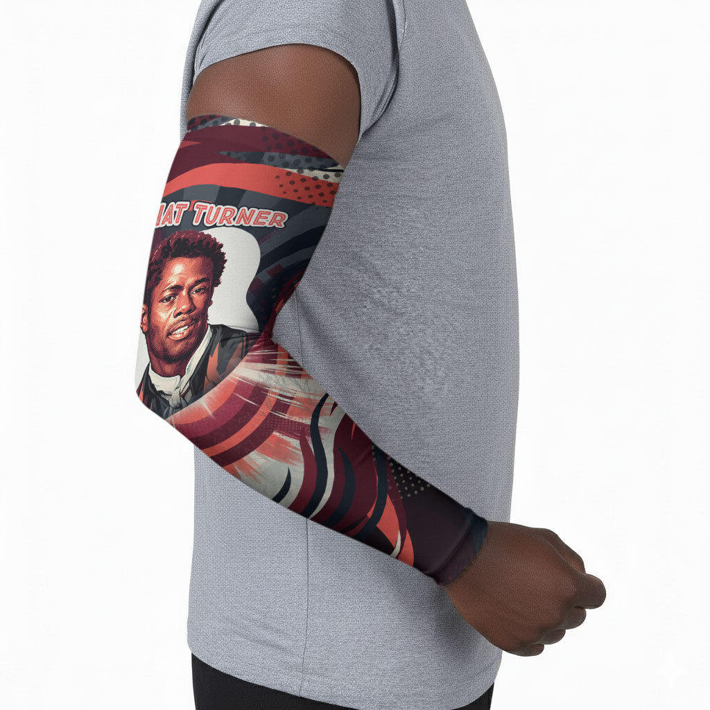 Nat Turner Black History Arm Sleeves Retro Pop Art Swirl Sunburst Portrait Freedom