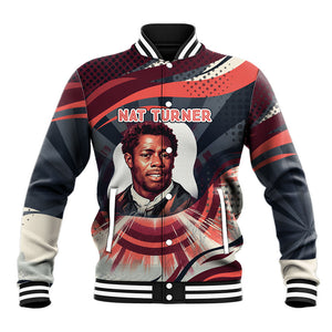 Nat Turner Black History Baseball Jacket Retro Pop Art Swirl Sunburst Portrait Freedom