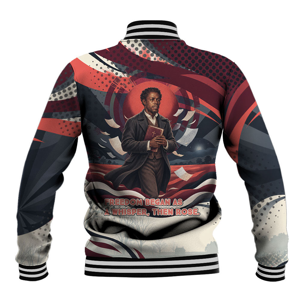Nat Turner Black History Baseball Jacket Retro Pop Art Swirl Sunburst Portrait Freedom