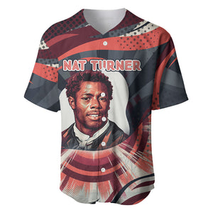 Nat Turner Black History Baseball Jersey Retro Pop Art Swirl Sunburst Portrait Freedom