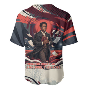 Nat Turner Black History Baseball Jersey Retro Pop Art Swirl Sunburst Portrait Freedom