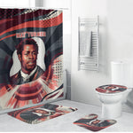 Nat Turner Black History Bathroom Set Retro Pop Art Swirl Sunburst Portrait Freedom