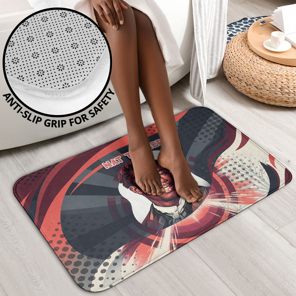 Nat Turner Black History Bathroom Set Retro Pop Art Swirl Sunburst Portrait Freedom