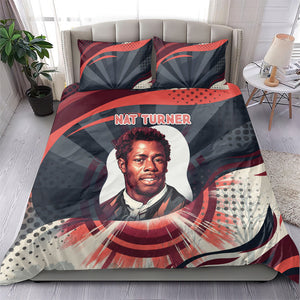 Nat Turner Black History Bedding Set Retro Pop Art Swirl Sunburst Portrait Freedom
