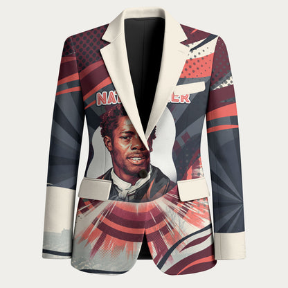 Nat Turner Black History Blazer Retro Pop Art Swirl Sunburst Portrait Freedom