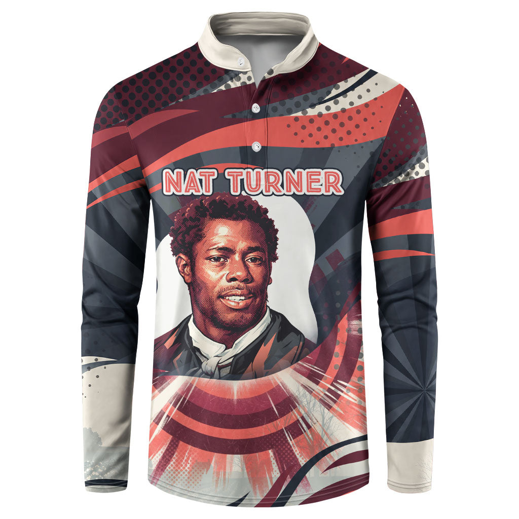 Nat Turner Black History Button Sweatshirt Retro Pop Art Swirl Sunburst Portrait Freedom